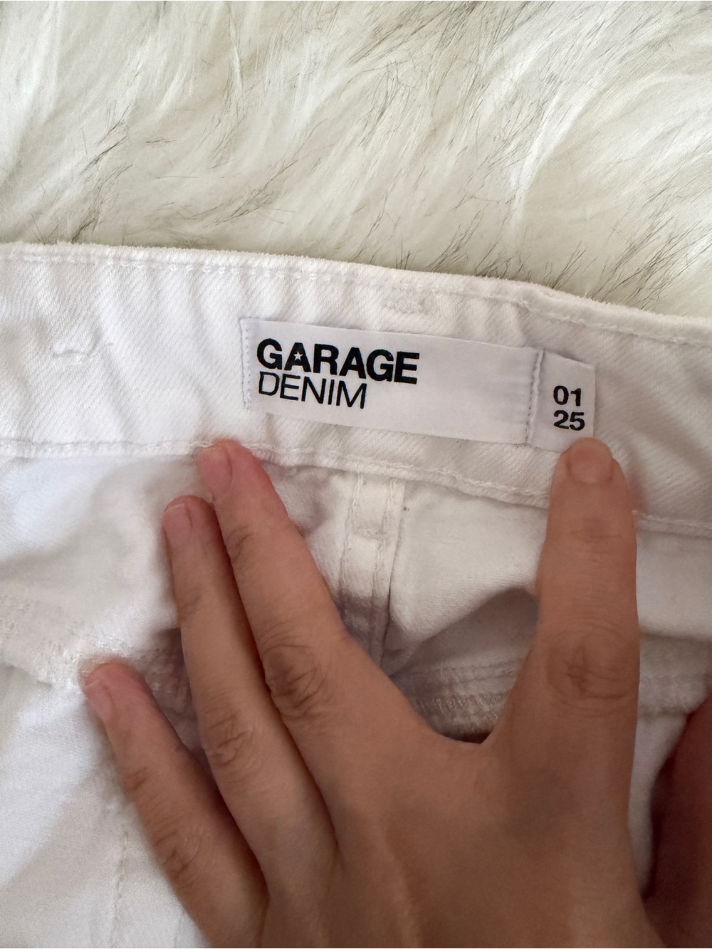 GARAGE White Denim Jeans - White